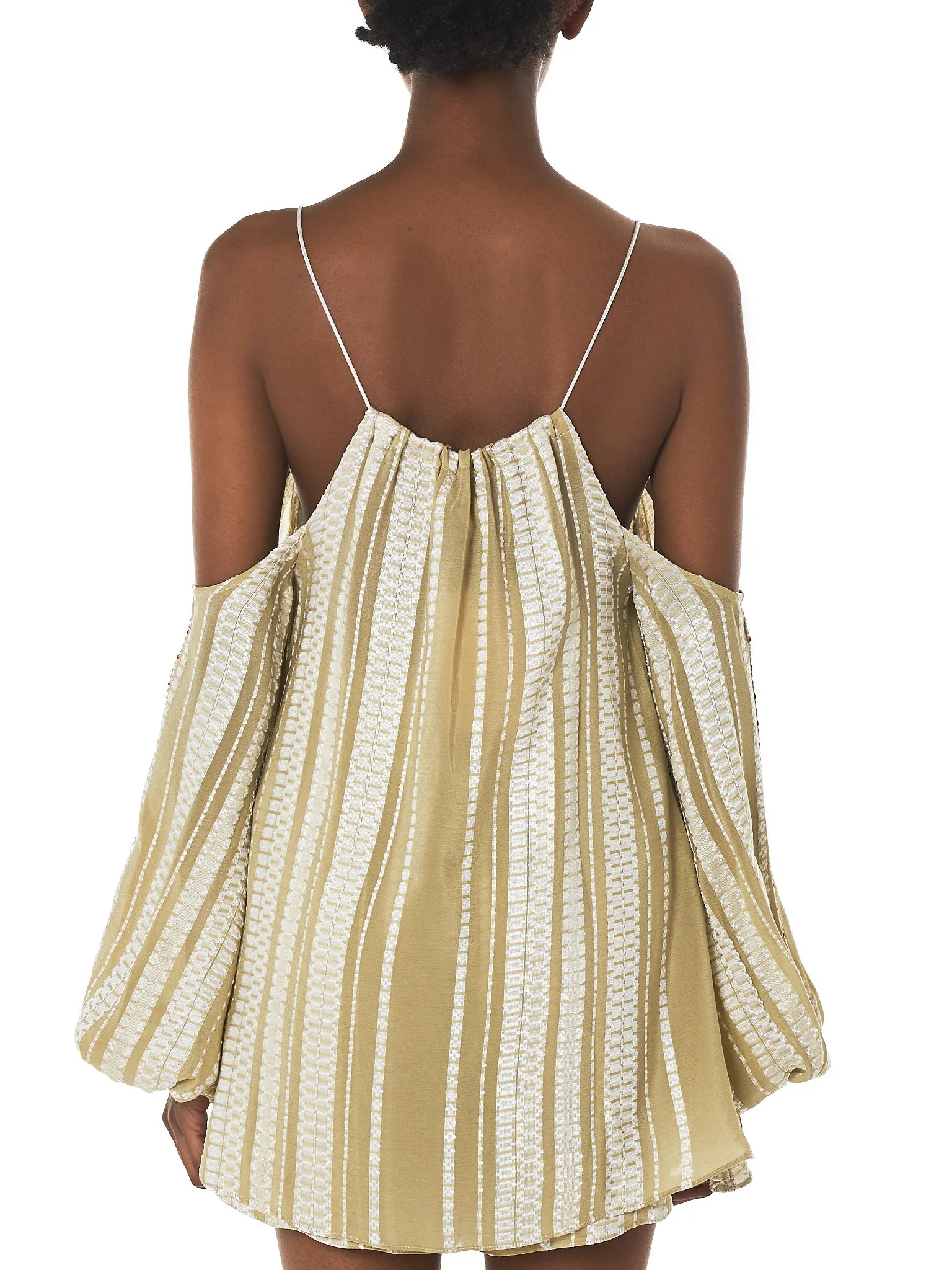 'Karystos' Cutaway Blouse (CLBL148-KARSYTOS-LIGHT-GOLD) sold by lorenzo product image thumbnail 3