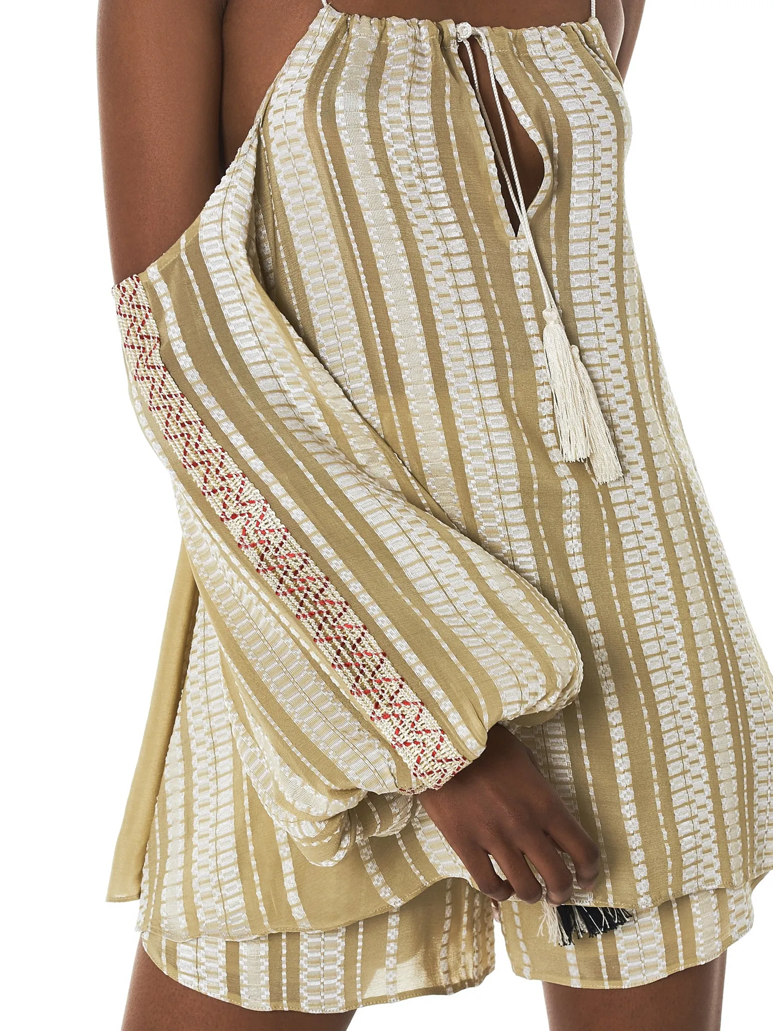 'Karystos' Cutaway Blouse (CLBL148-KARSYTOS-LIGHT-GOLD) sold by lorenzo product image thumbnail 5