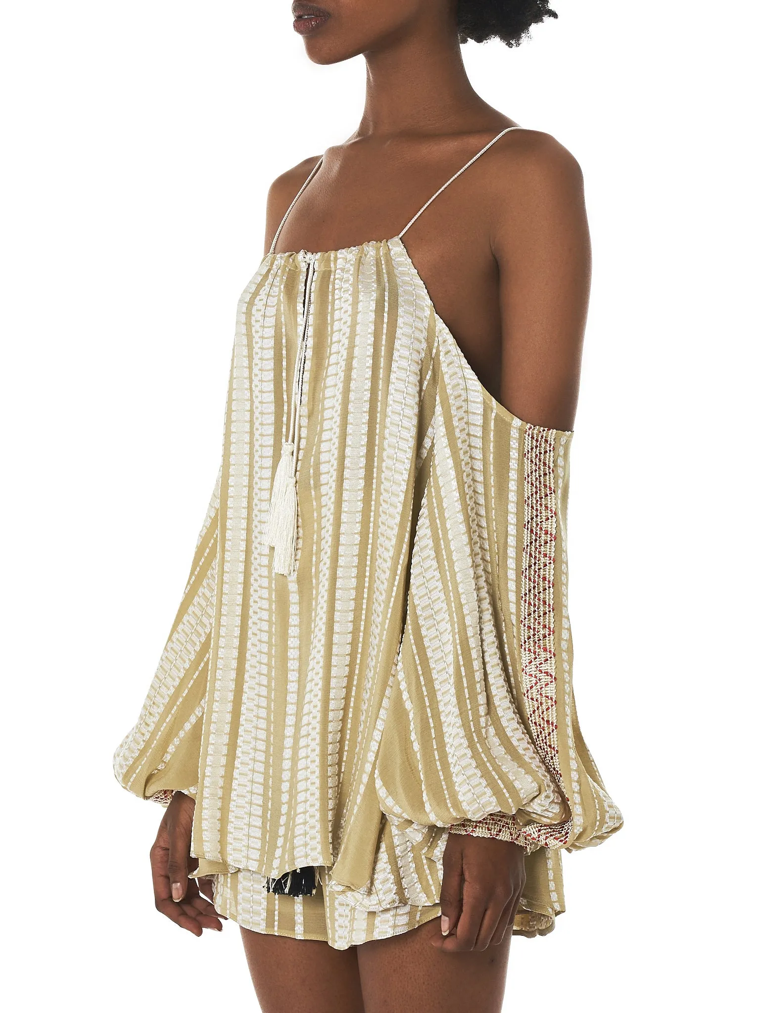 'Karystos' Cutaway Blouse (CLBL148-KARSYTOS-LIGHT-GOLD) sold by lorenzo product image thumbnail 2