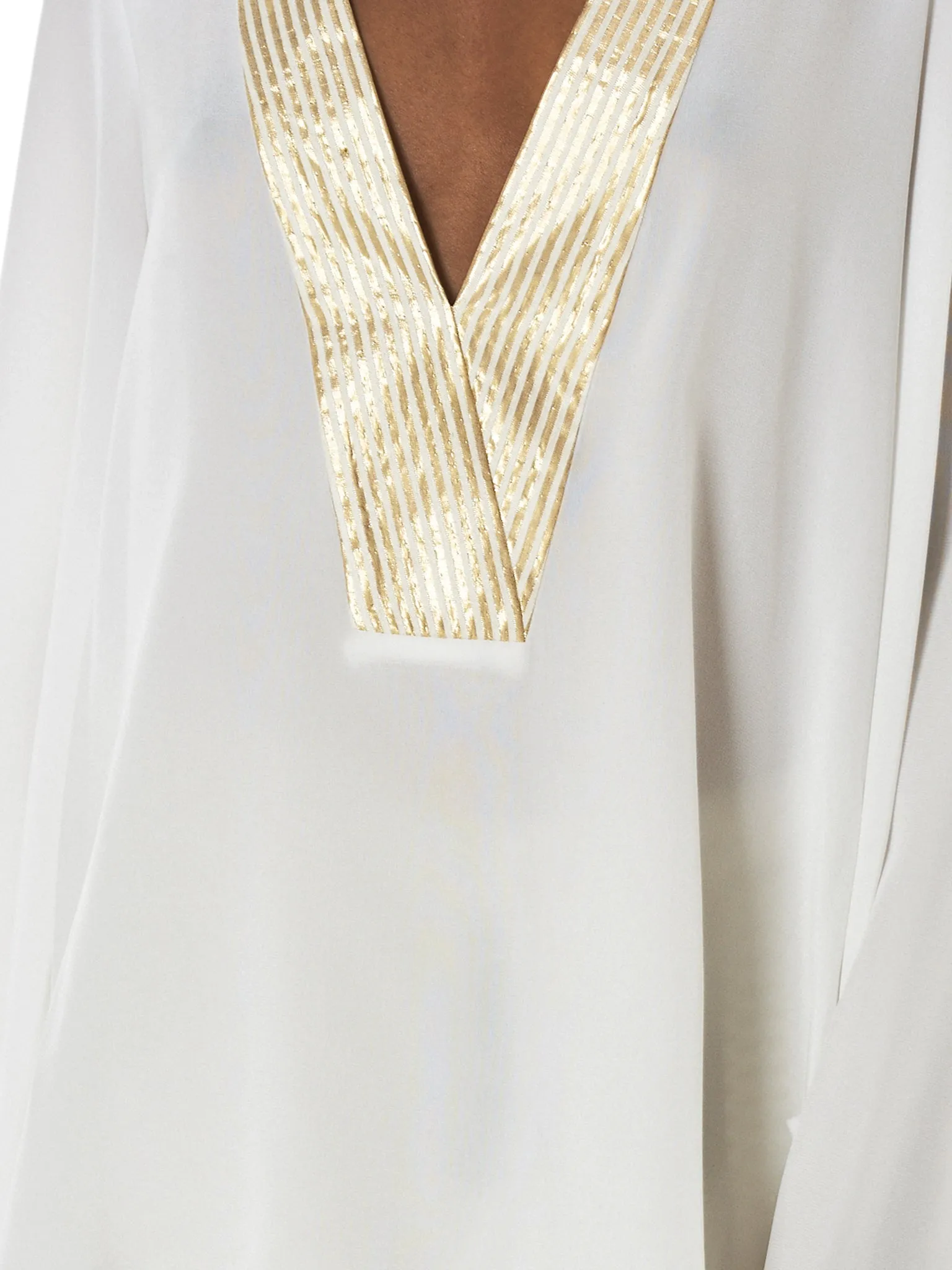 'Hestia' Gold Striped Blouse (CLBL147-HESTIA-IVORY) sold by lorenzo product image thumbnail 5