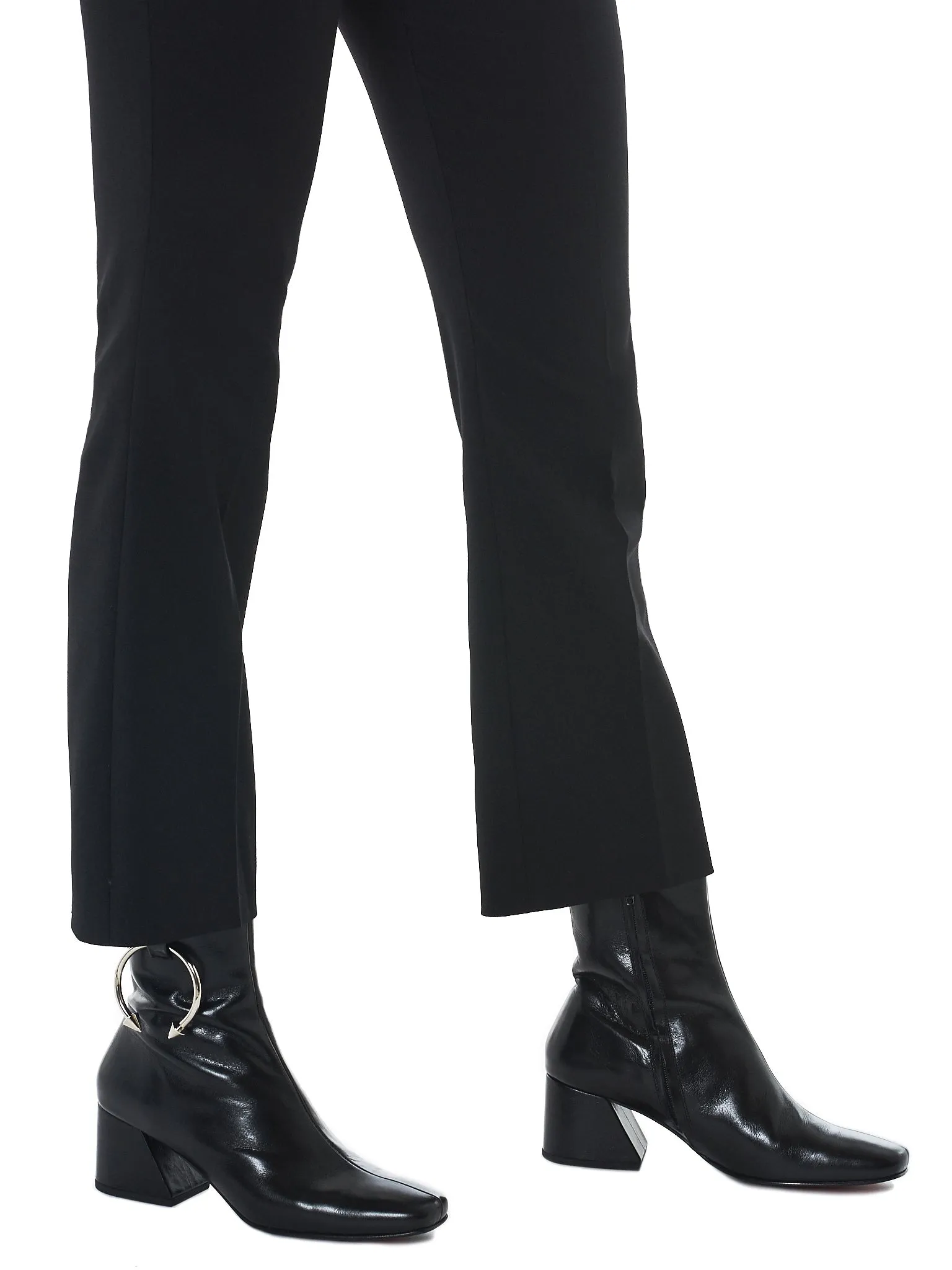 Cropped Slim Trousers (P007-LSW-BLACK) sold by lorenzo product image thumbnail 4