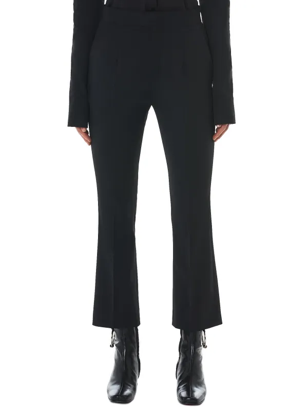 Cropped Slim Trousers (P007-LSW-BLACK) made by lorenzo
