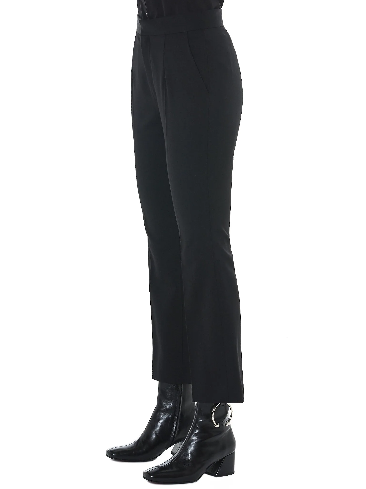 Cropped Slim Trousers (P007-LSW-BLACK) sold by lorenzo product image thumbnail 2