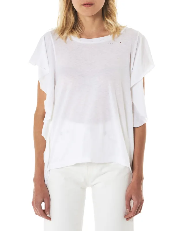Raw Trim Flutter Tee (R13W3624-04-WHITE) made by R13