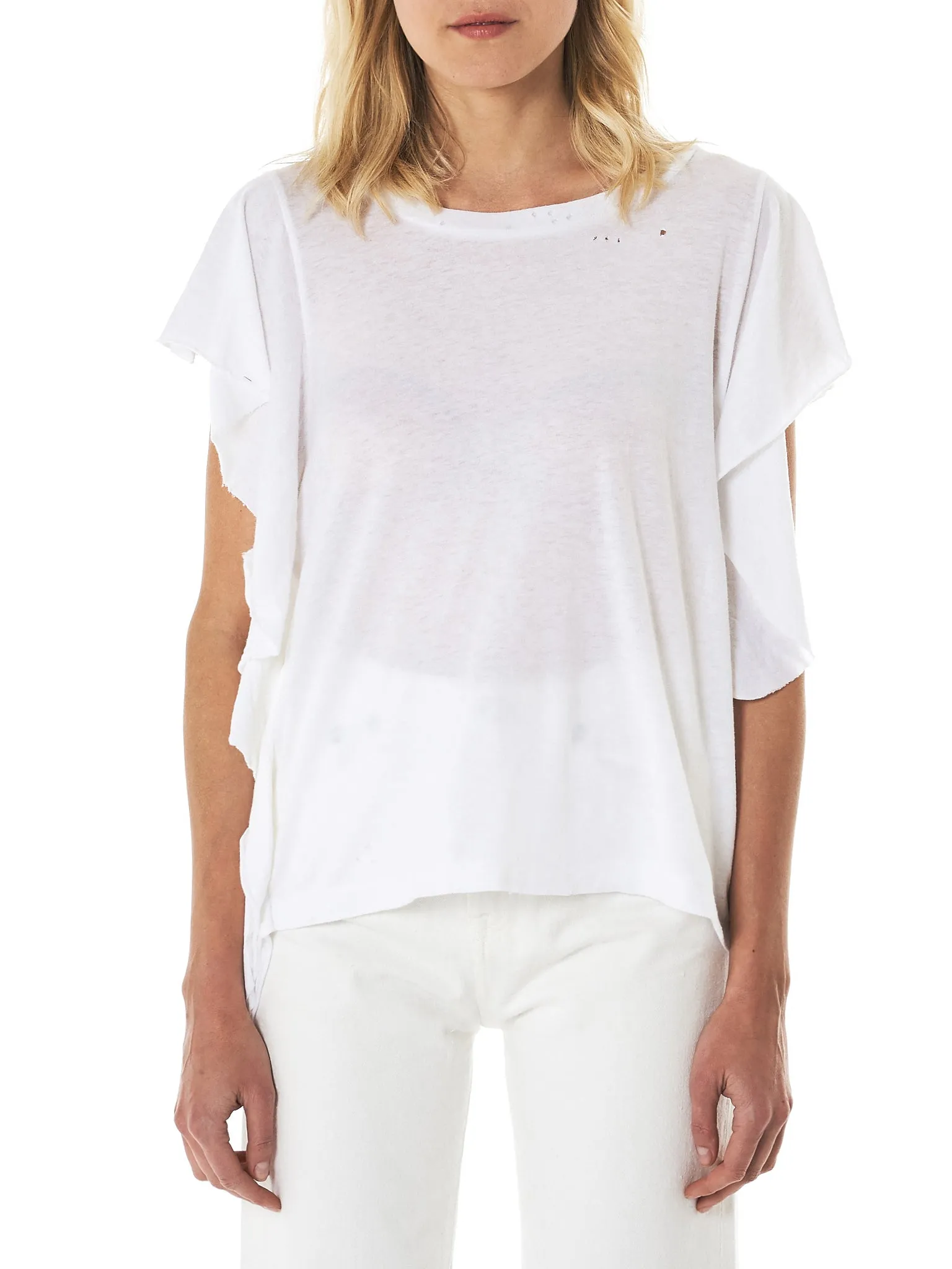 Raw Trim Flutter Tee (R13W3624-04-WHITE) sold by lorenzo