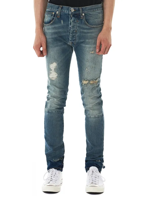 Stonewashed Distressed Jeans (UMYA003S18184001-STONEWSH-BLUE) sold by lorenzo