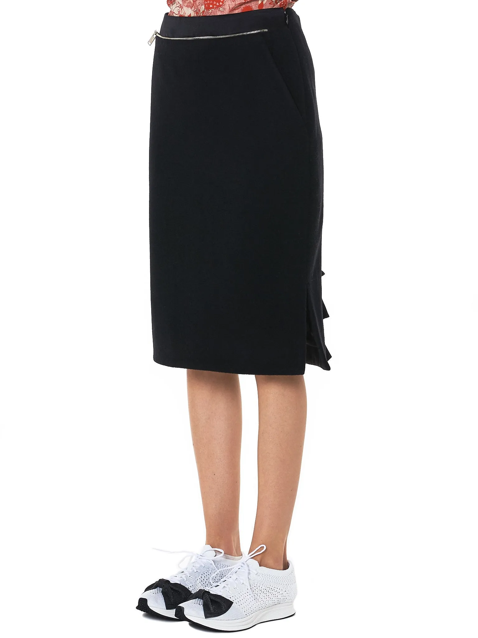 Tiered Hem Skirt (UCT1602-BLACK) sold by lorenzo product image thumbnail 2