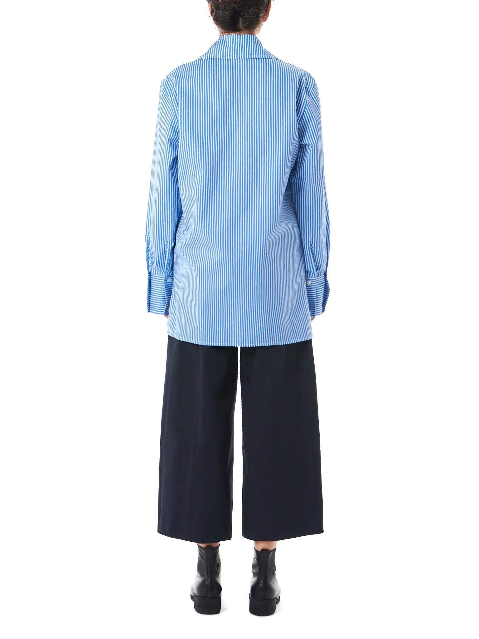 Striped Dual-Buttoned Shirt (SH02-W-STRIPES-LILAC-WHITE) sold by lorenzo product image thumbnail 3