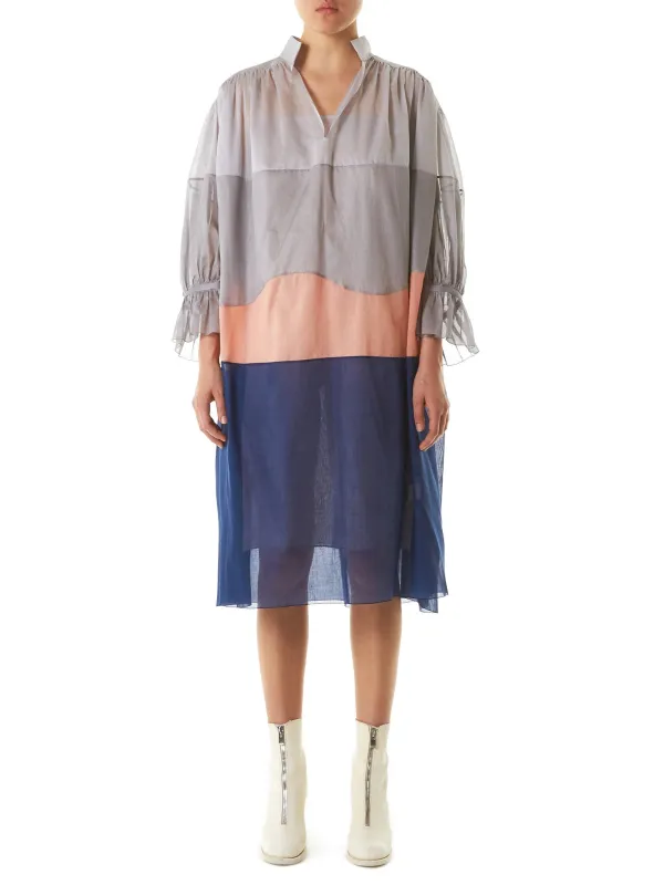 Multi-Paneled Dress (13135-GREY-DARKBLUE-ORANGE) sold by lorenzo