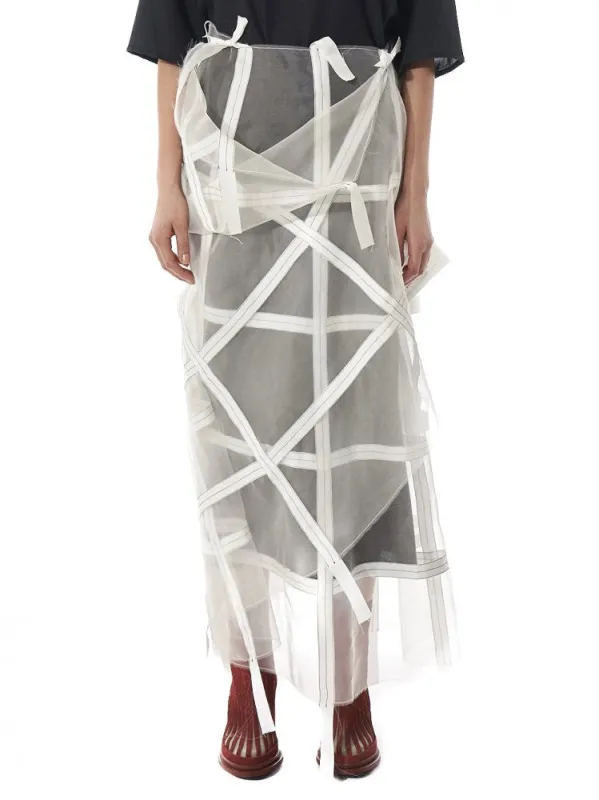 Silk Organza Wrap Skirt (THE ACROBAT WHITE) sold by lorenzo