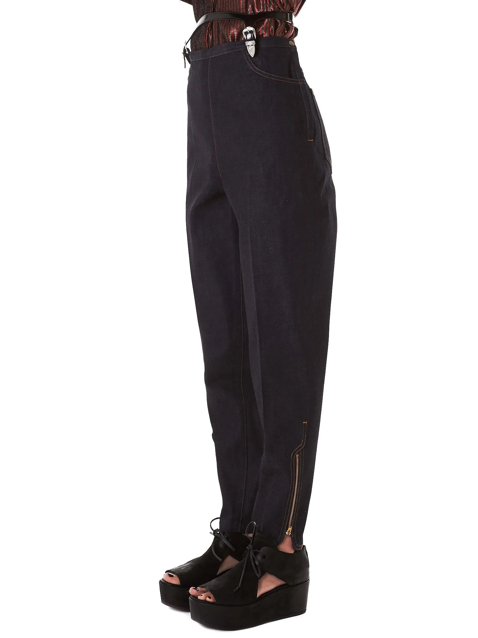 Suspended Belt Denim Jeans (TA71-FF072-NAVY) sold by lorenzo product image thumbnail 2