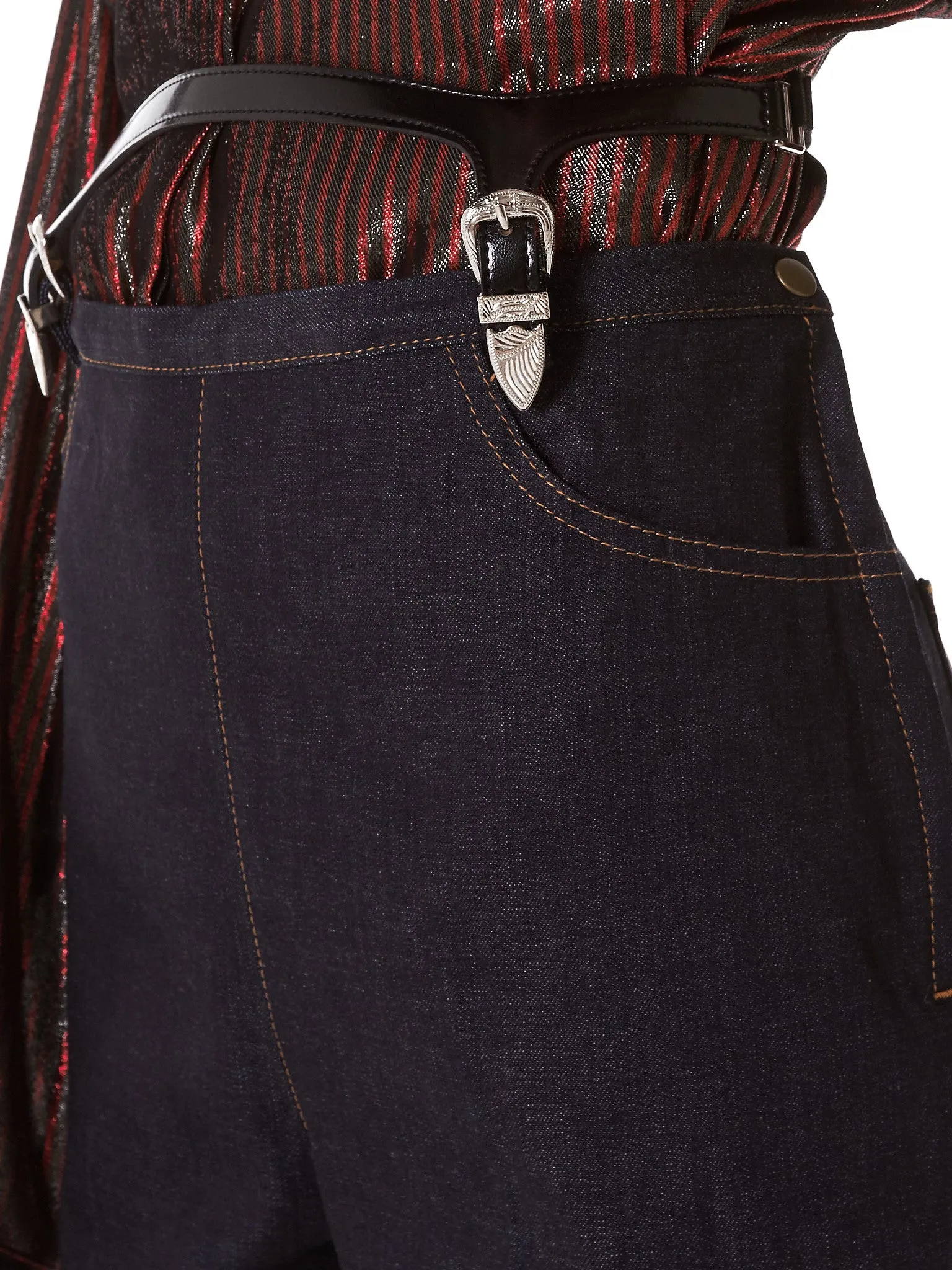 Suspended Belt Denim Jeans (TA71-FF072-NAVY) sold by lorenzo product image thumbnail 4
