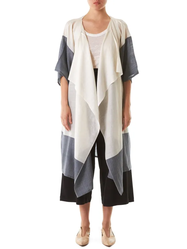 Dual-Tone Draped Robe (SW3-CHANDRA-DARKTEAL-WHITE) sold by lorenzo