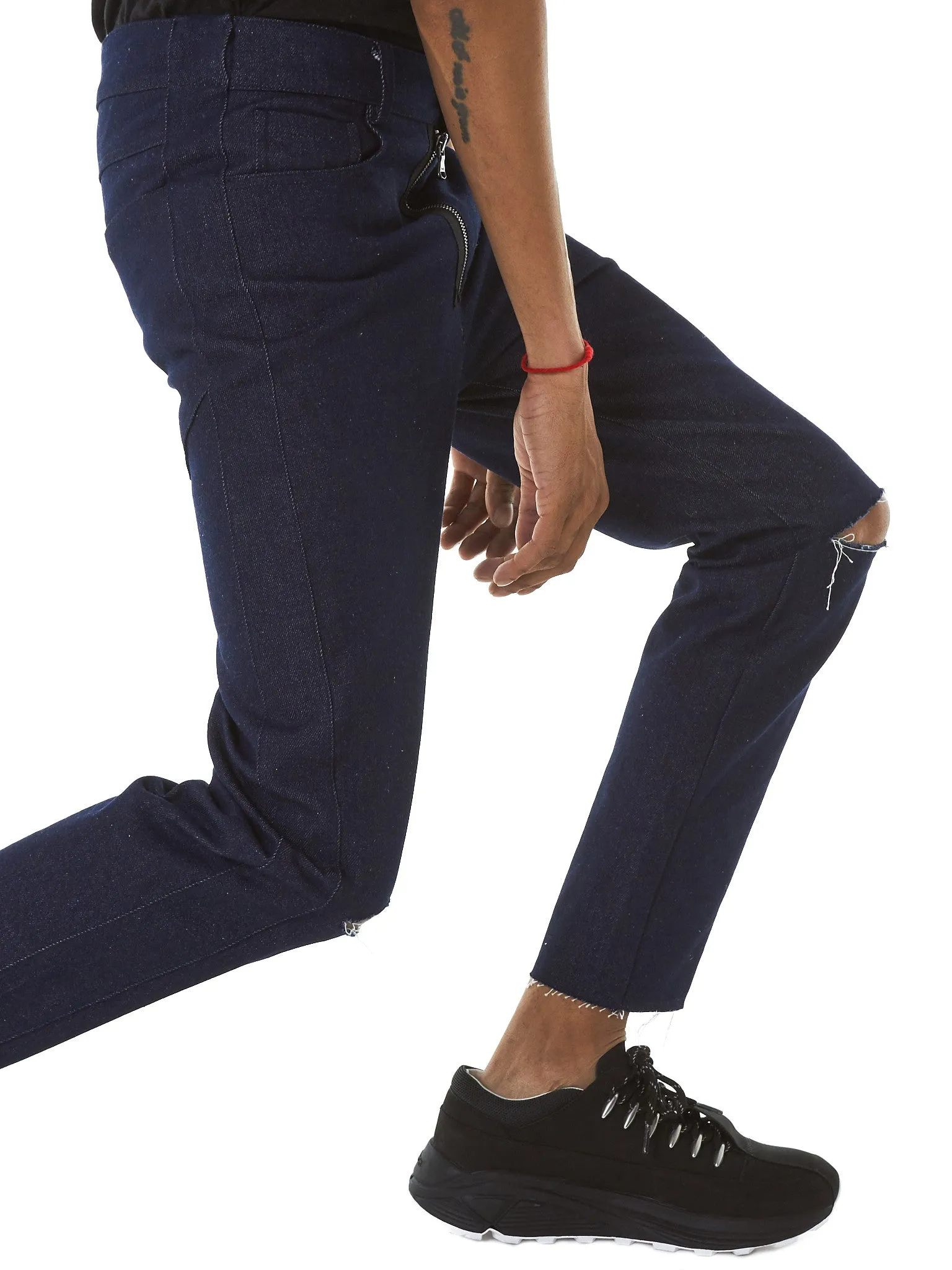 Distressed Denim Jeans (PAN33-DARKBLUE) sold by lorenzo product image thumbnail 4