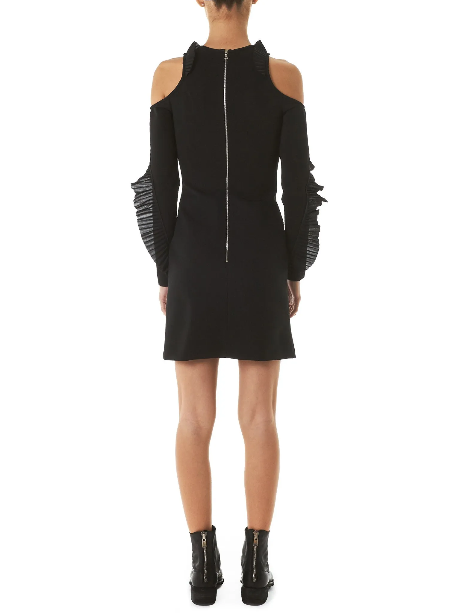 Open-Shoulder Ruffled Dress (DK51D-BLACK) sold by lorenzo product image thumbnail 3