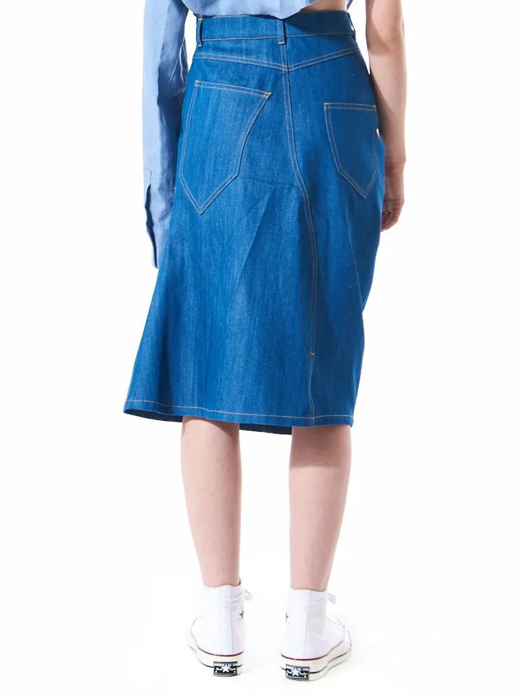 Single Flare Denim Skirt (OTBSKI012 TRUE BLUE) sold by lorenzo product image thumbnail 2