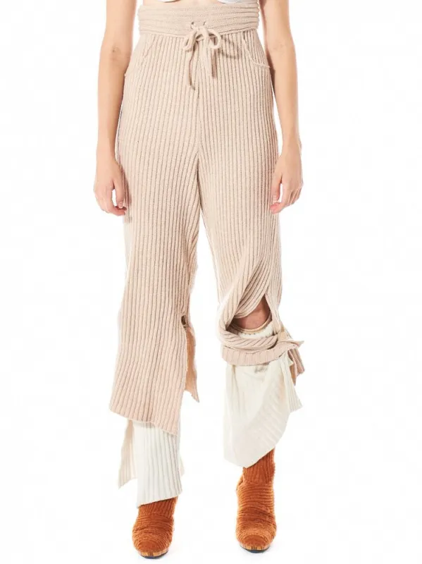 Deconstructed Knit Trousers (HLAW16 RIBBED TROUSER1 REED/WT) sold by lorenzo