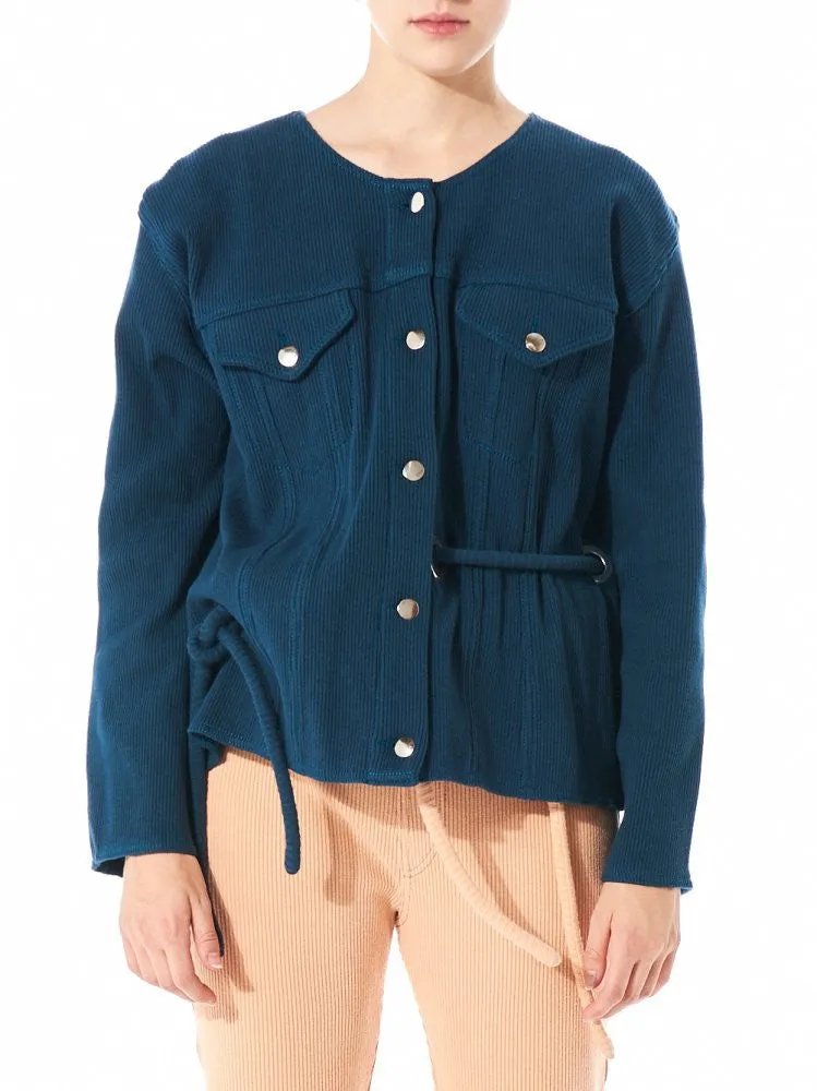 Ribbed Snap Enclosure Jacket (MAXI RIB JACKET BLUE) sold by lorenzo product image thumbnail 2