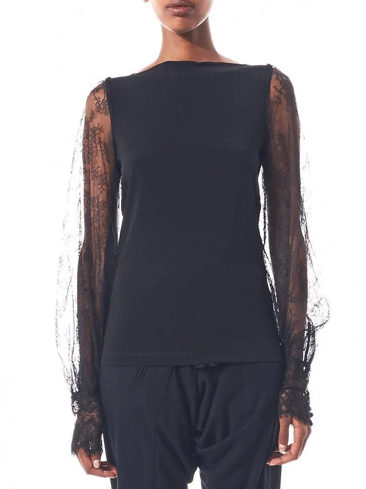 Lace Sleeve Top (S188 S88 999/BLACK) sold by lorenzo