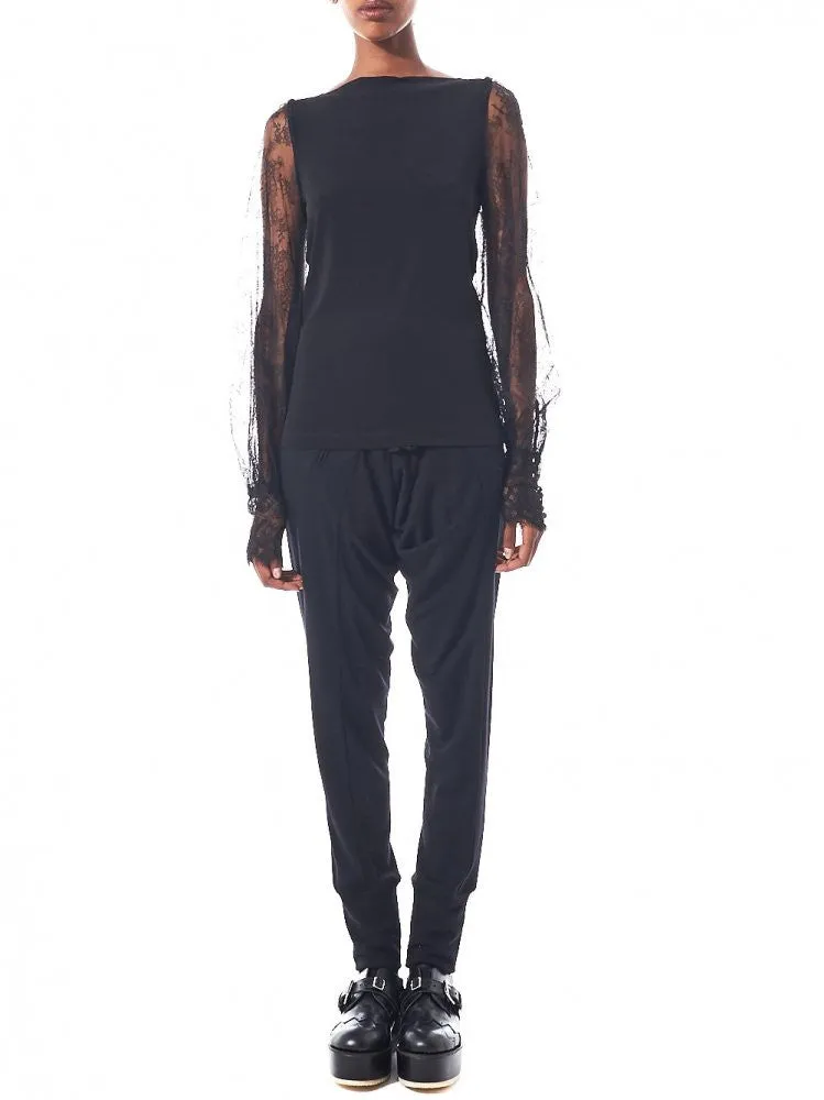 Lace Sleeve Top (S188 S88 999/BLACK) sold by lorenzo product image thumbnail 2