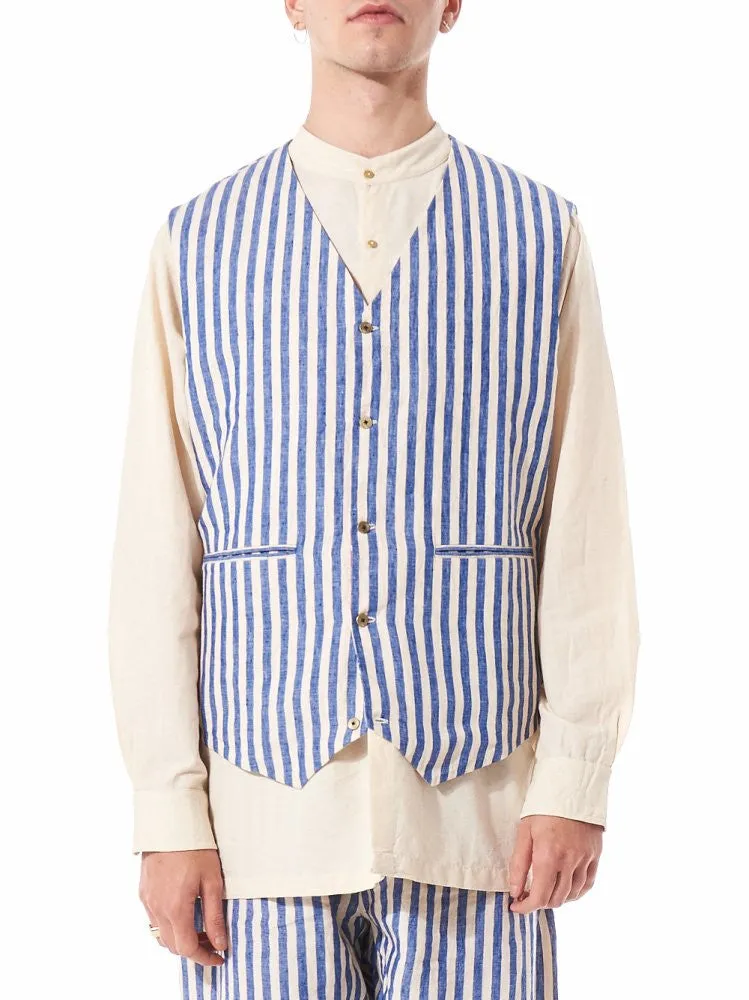 Fitted Pinstriped Waistcoat (PF MPJ WC02 BLUE STRIPES) sold by lorenzo