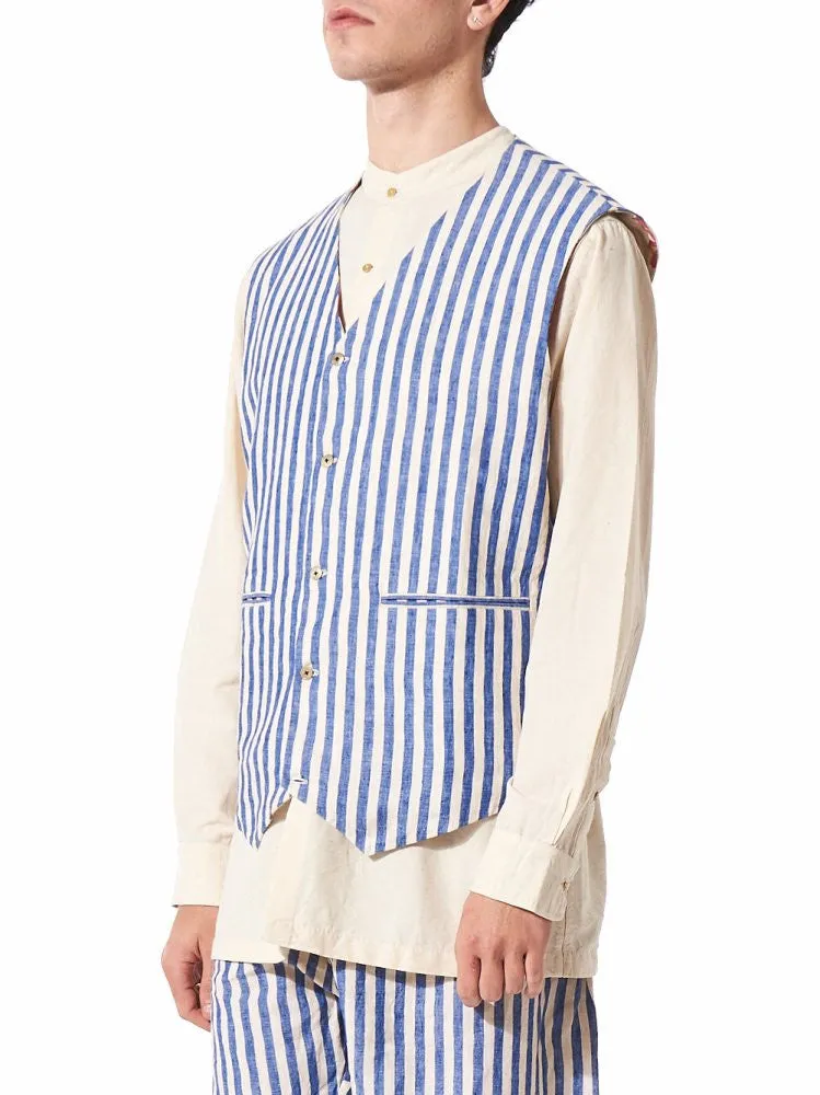 Fitted Pinstriped Waistcoat (PF MPJ WC02 BLUE STRIPES) sold by lorenzo product image thumbnail 2