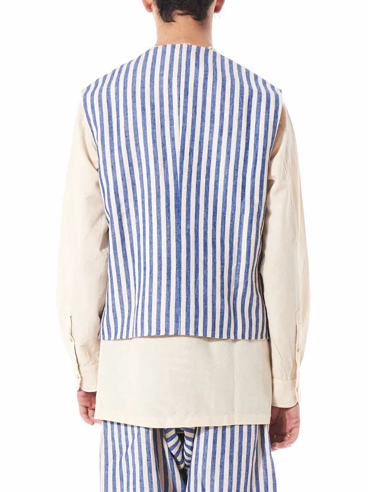 Fitted Pinstriped Waistcoat (PF MPJ WC02 BLUE STRIPES) sold by lorenzo product image thumbnail 3