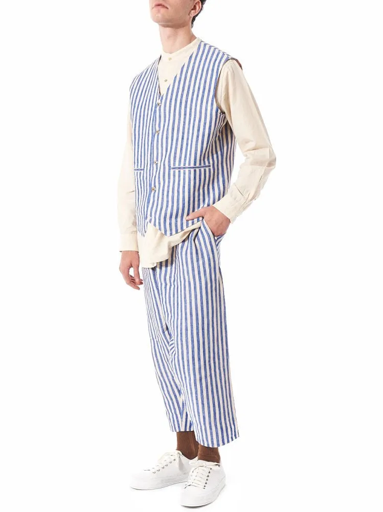 Fitted Pinstriped Waistcoat (PF MPJ WC02 BLUE STRIPES) sold by lorenzo product image thumbnail 4