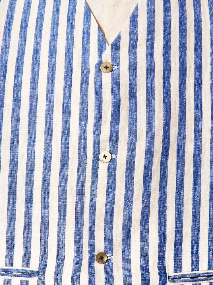 Fitted Pinstriped Waistcoat (PF MPJ WC02 BLUE STRIPES) sold by lorenzo product image thumbnail 5