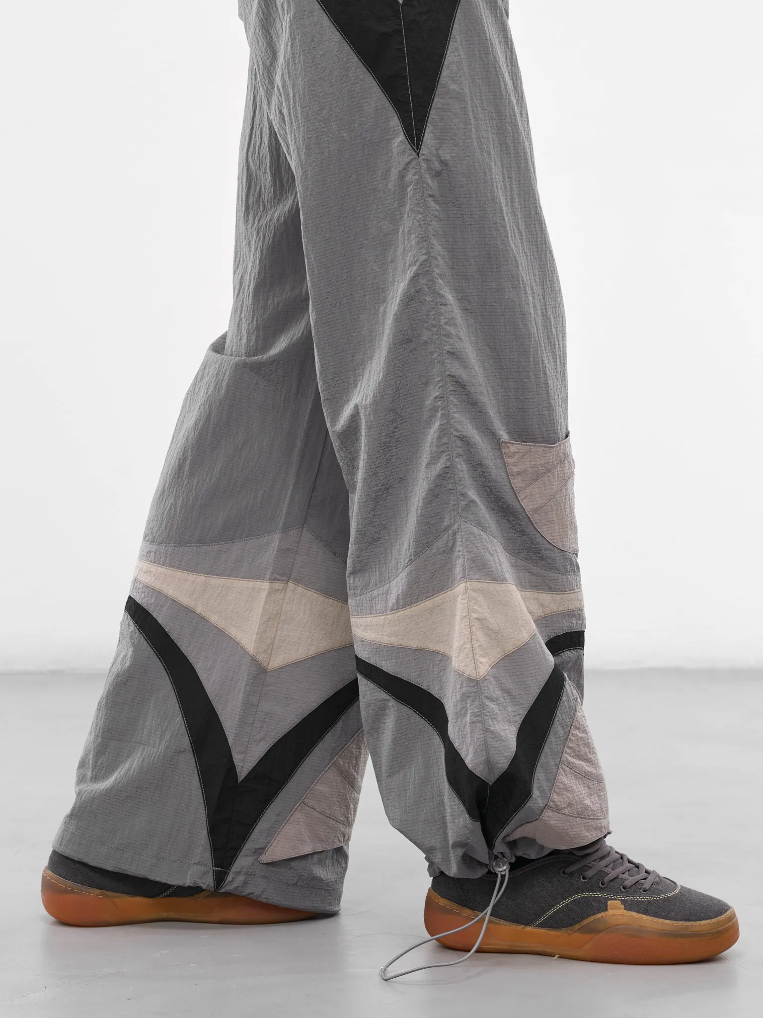 Gray Nylon Paneled Rave Pants (ERL11P027-GREY) sold by lorenzo product image thumbnail 5