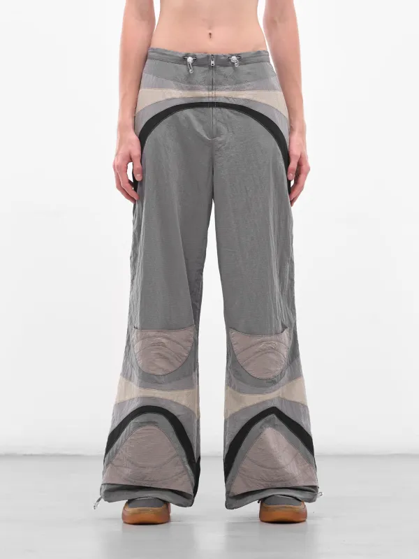Gray Nylon Paneled Rave Pants (ERL11P027-GREY) sold by lorenzo