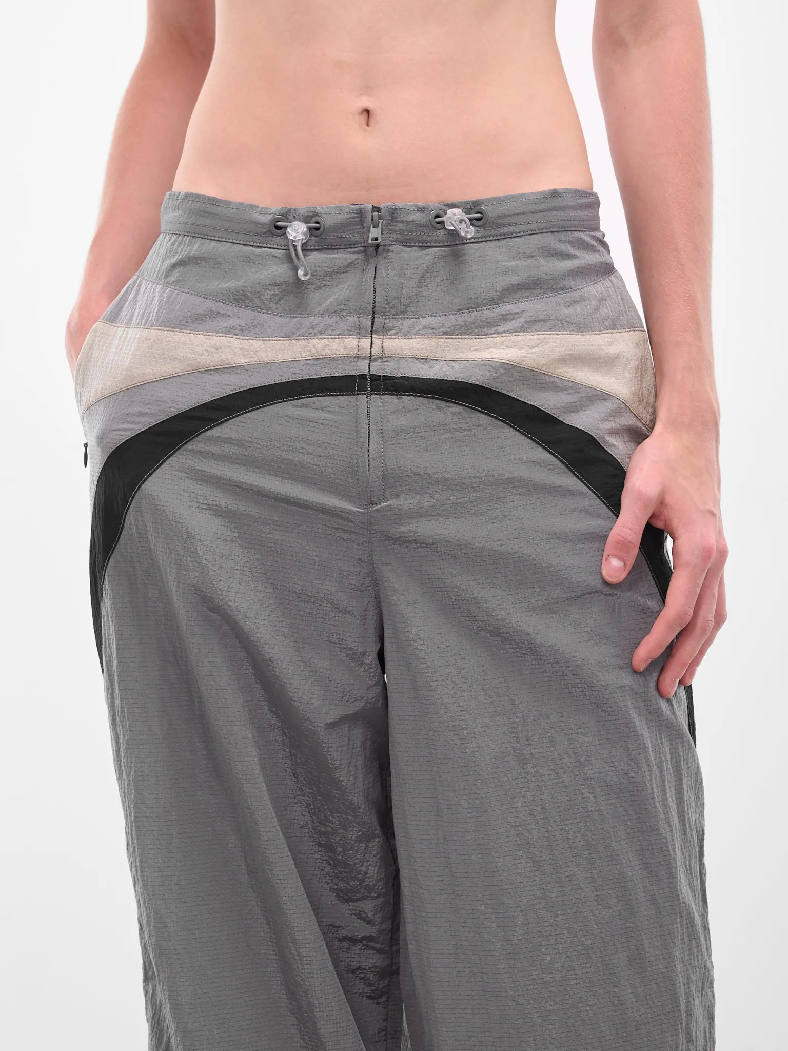 Gray Nylon Paneled Rave Pants (ERL11P027-GREY) sold by lorenzo product image thumbnail 4