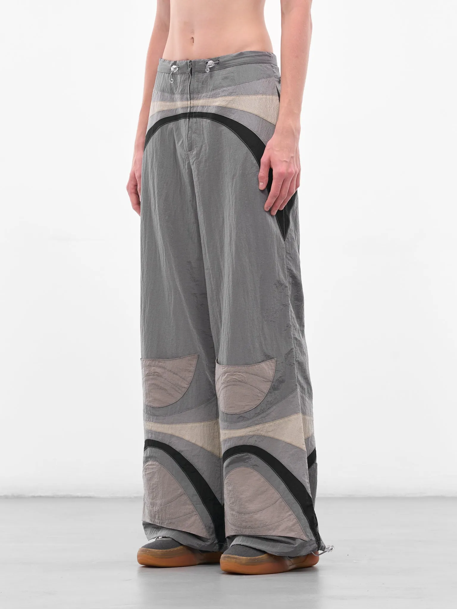 Gray Nylon Paneled Rave Pants (ERL11P027-GREY) sold by lorenzo product image thumbnail 2