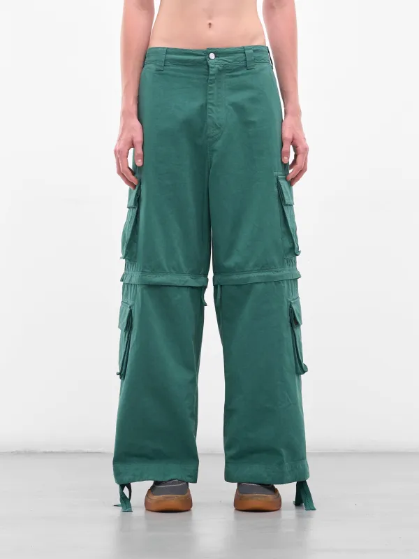 Green Zip Panel Cargo Pants (ERL11P006-GREEN) sold by lorenzo