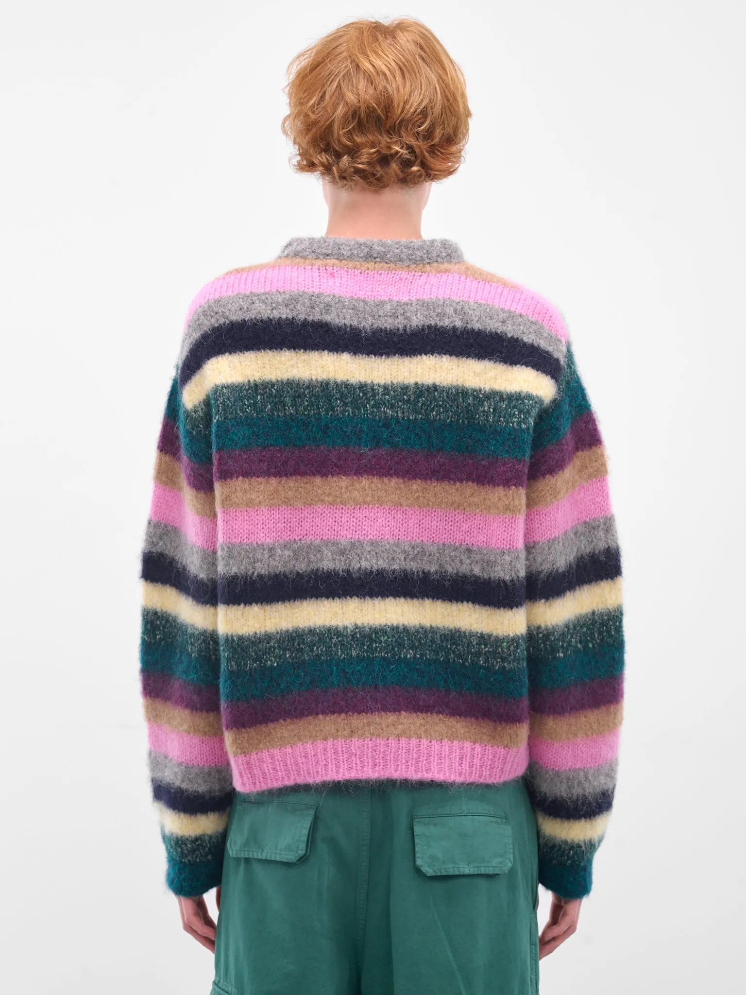 Multi-Color Stripe Alpaca Sweater (ERL11N002-MULTI) sold by lorenzo product image thumbnail 3
