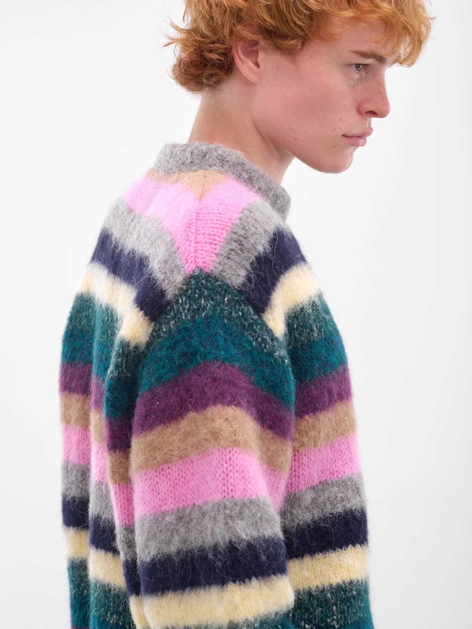Multi-Color Stripe Alpaca Sweater (ERL11N002-MULTI) sold by lorenzo product image thumbnail 4