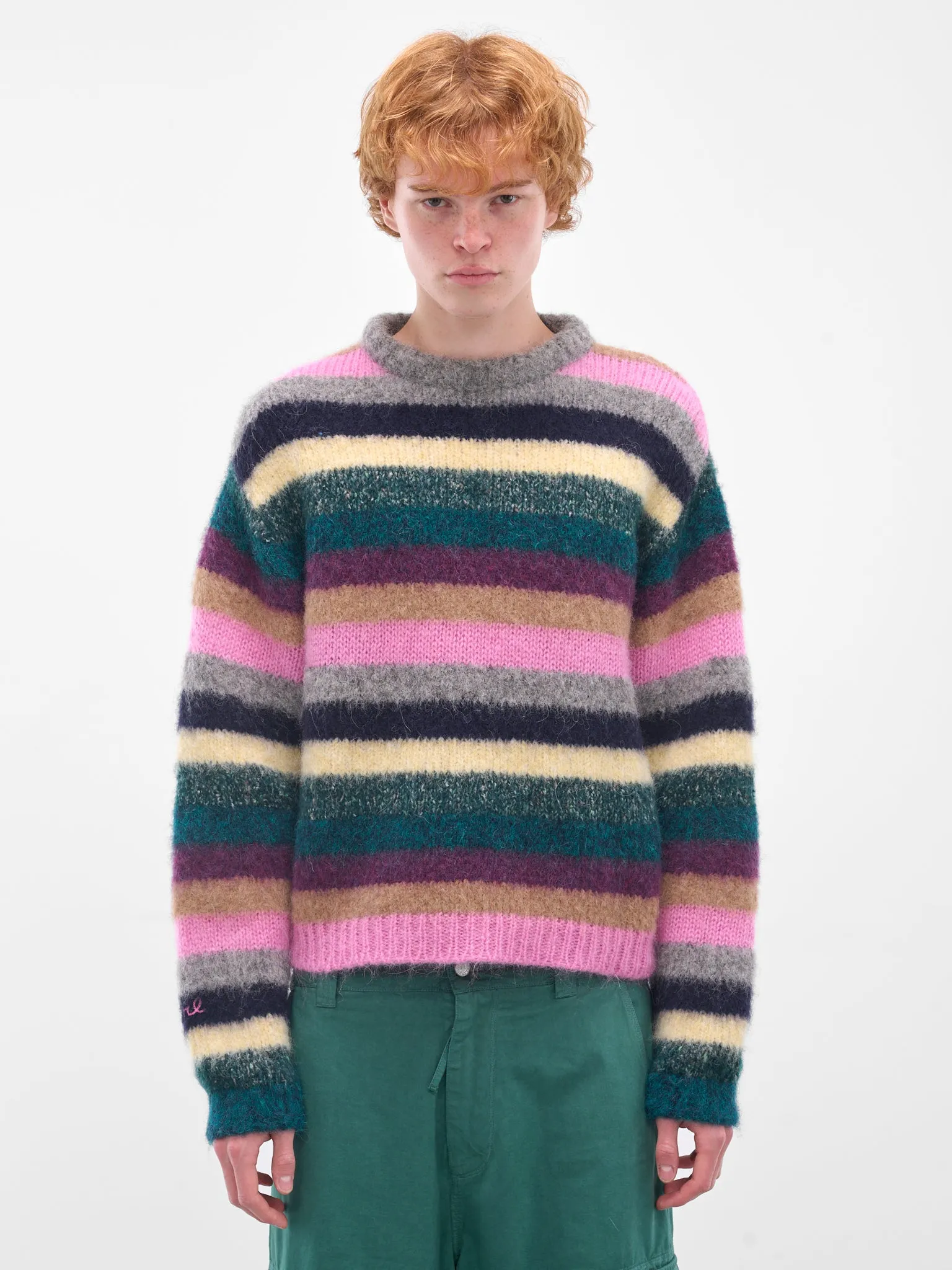 Multi-Color Stripe Alpaca Sweater (ERL11N002-MULTI) sold by lorenzo