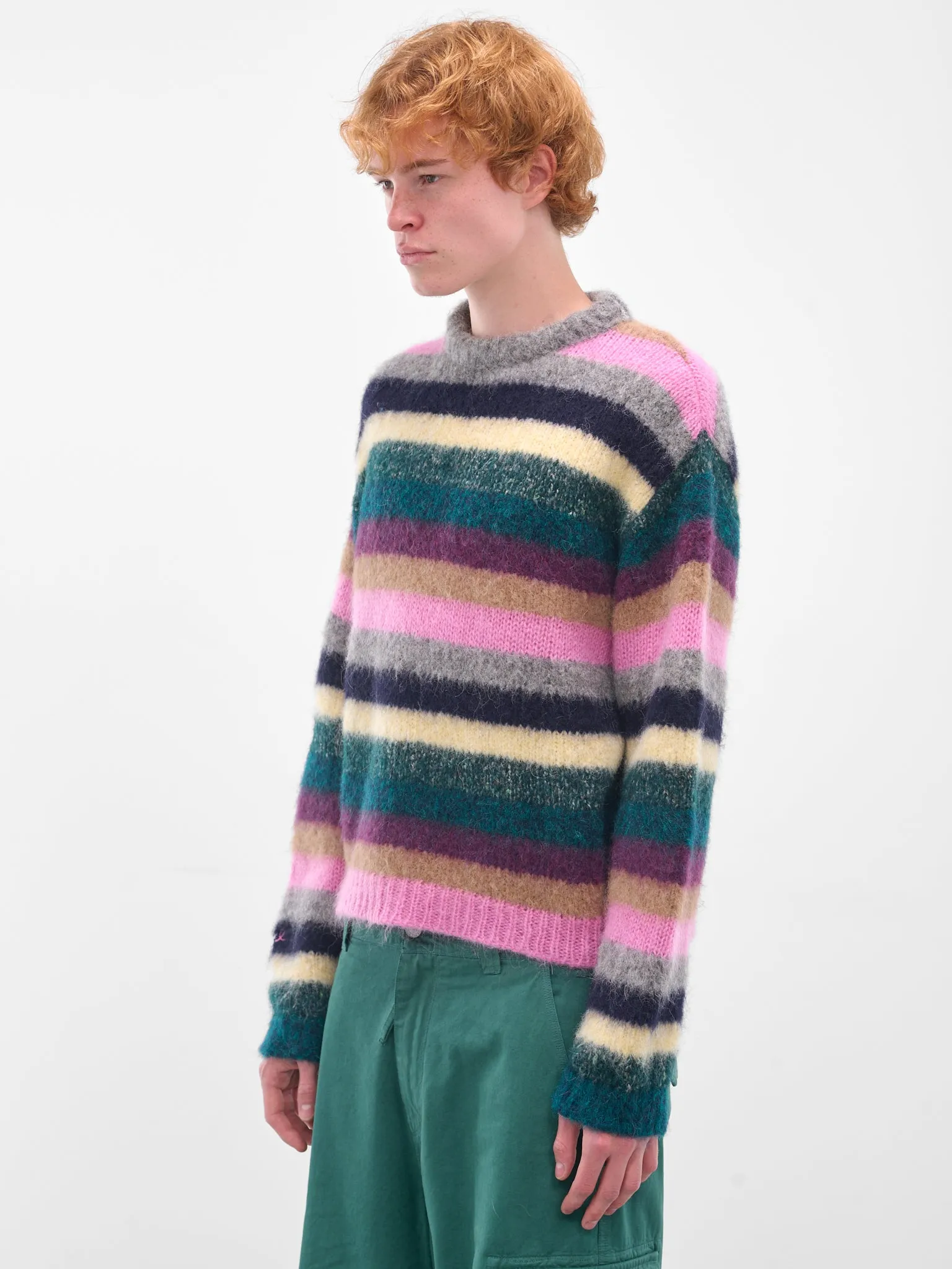 Multi-Color Stripe Alpaca Sweater (ERL11N002-MULTI) sold by lorenzo product image thumbnail 2
