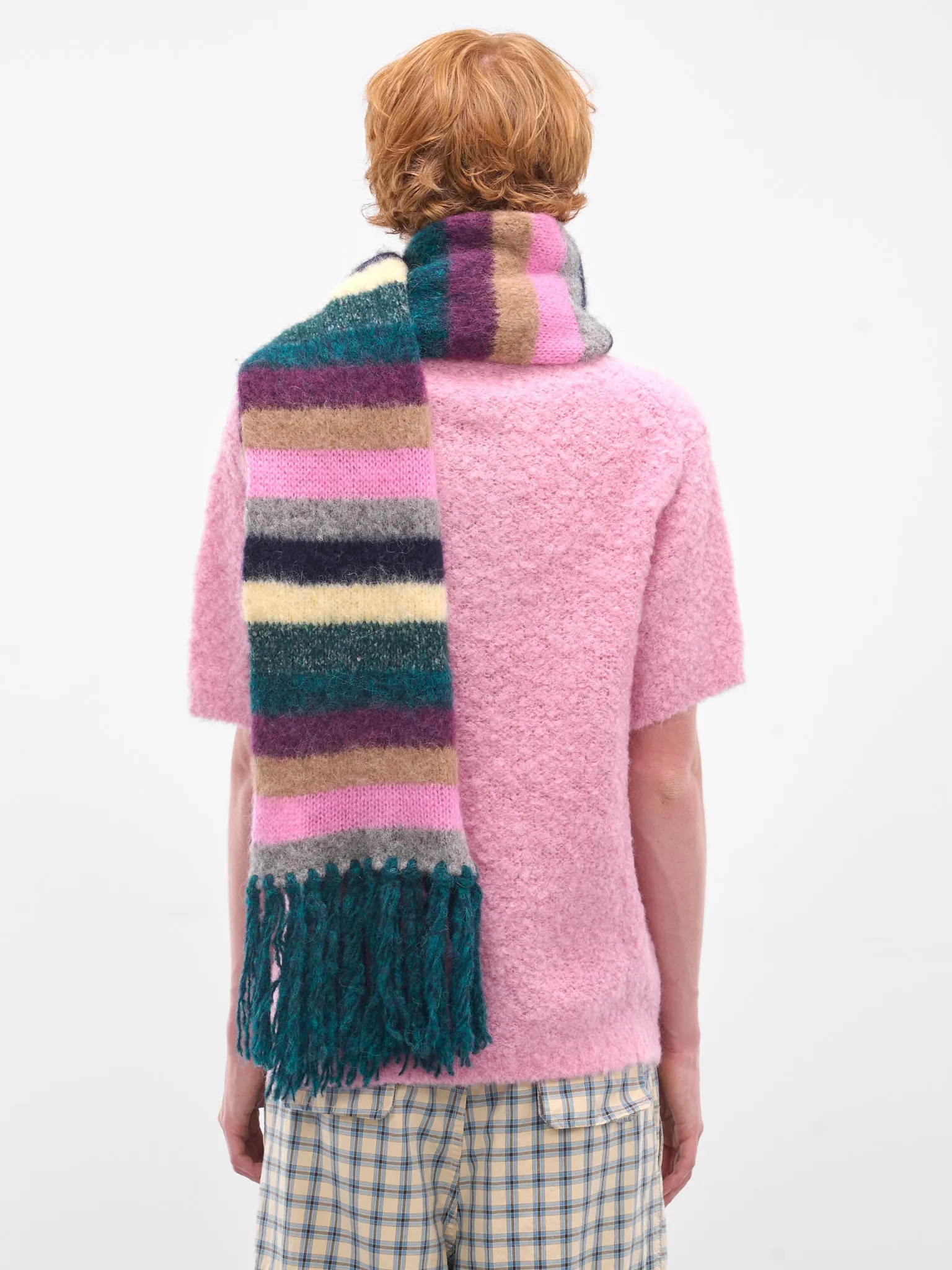 Multi-Color Striped Alpaca Scarf (ERL11K102-MULTI) sold by lorenzo product image thumbnail 3