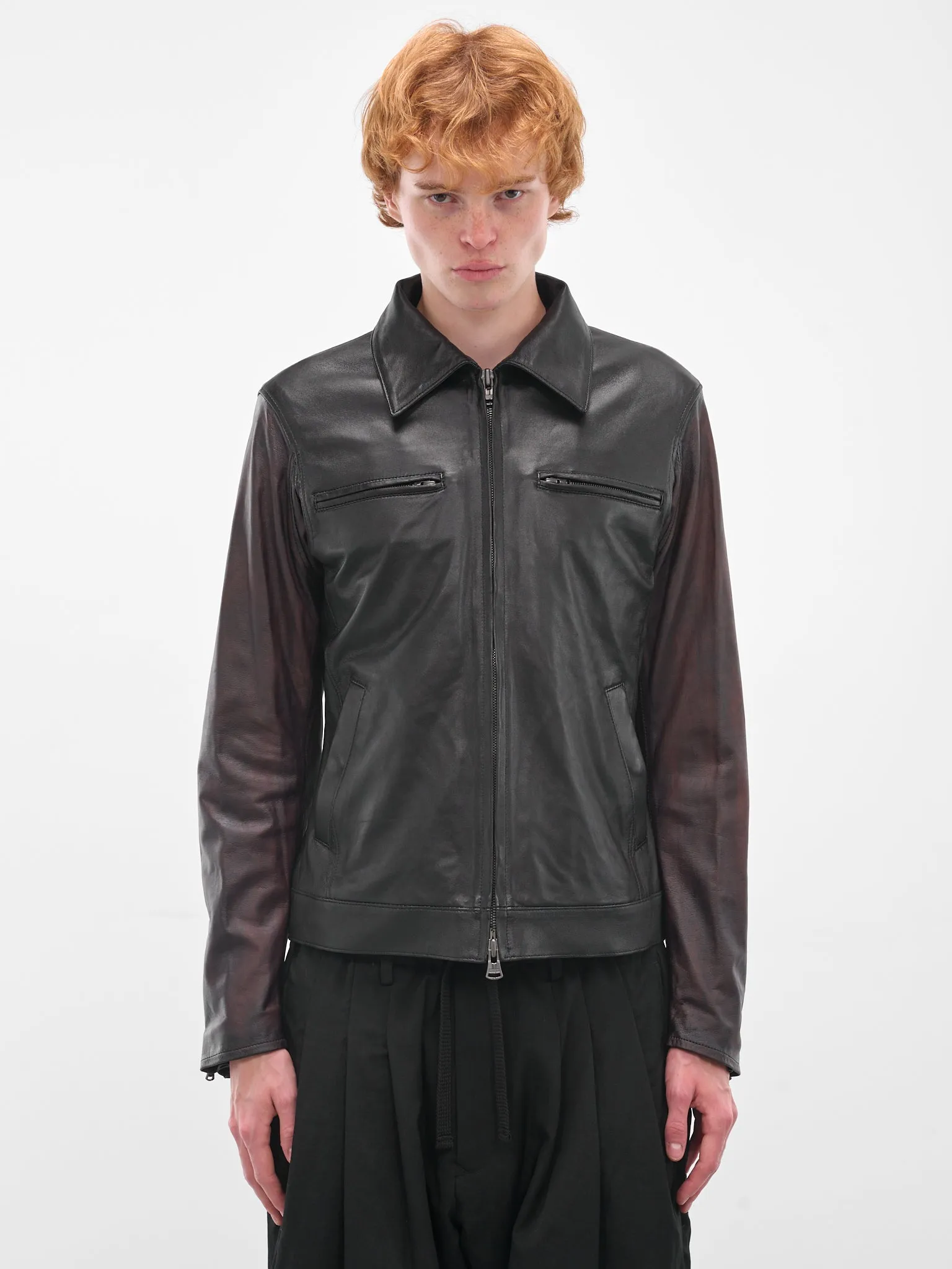 Black Leather Zip Jacket (HL-Y97-701-BLACK) sold by lorenzo