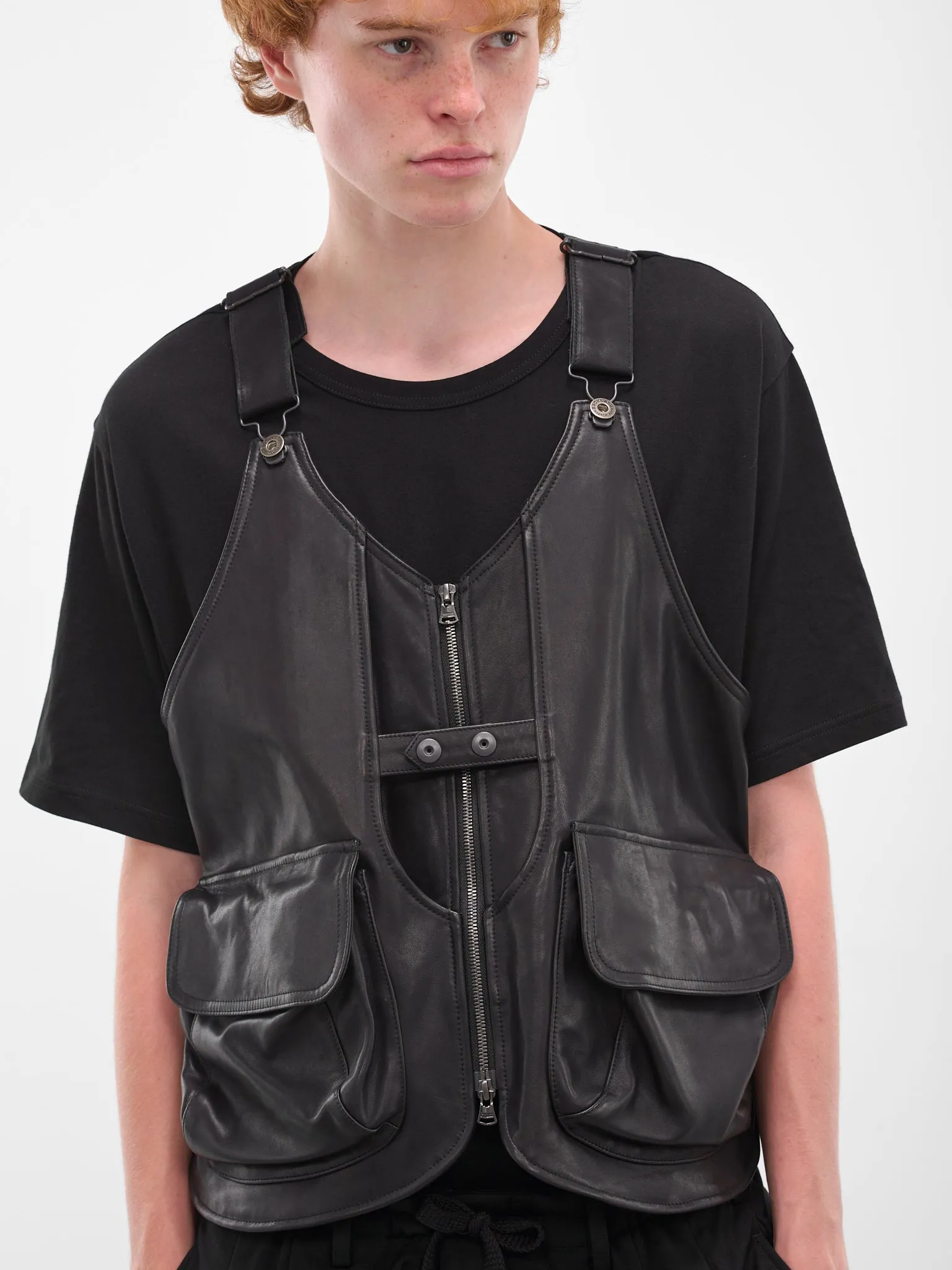 Black Technical Layered Zip Vest (HL-V98-705-BLACK) sold by lorenzo product image thumbnail 4