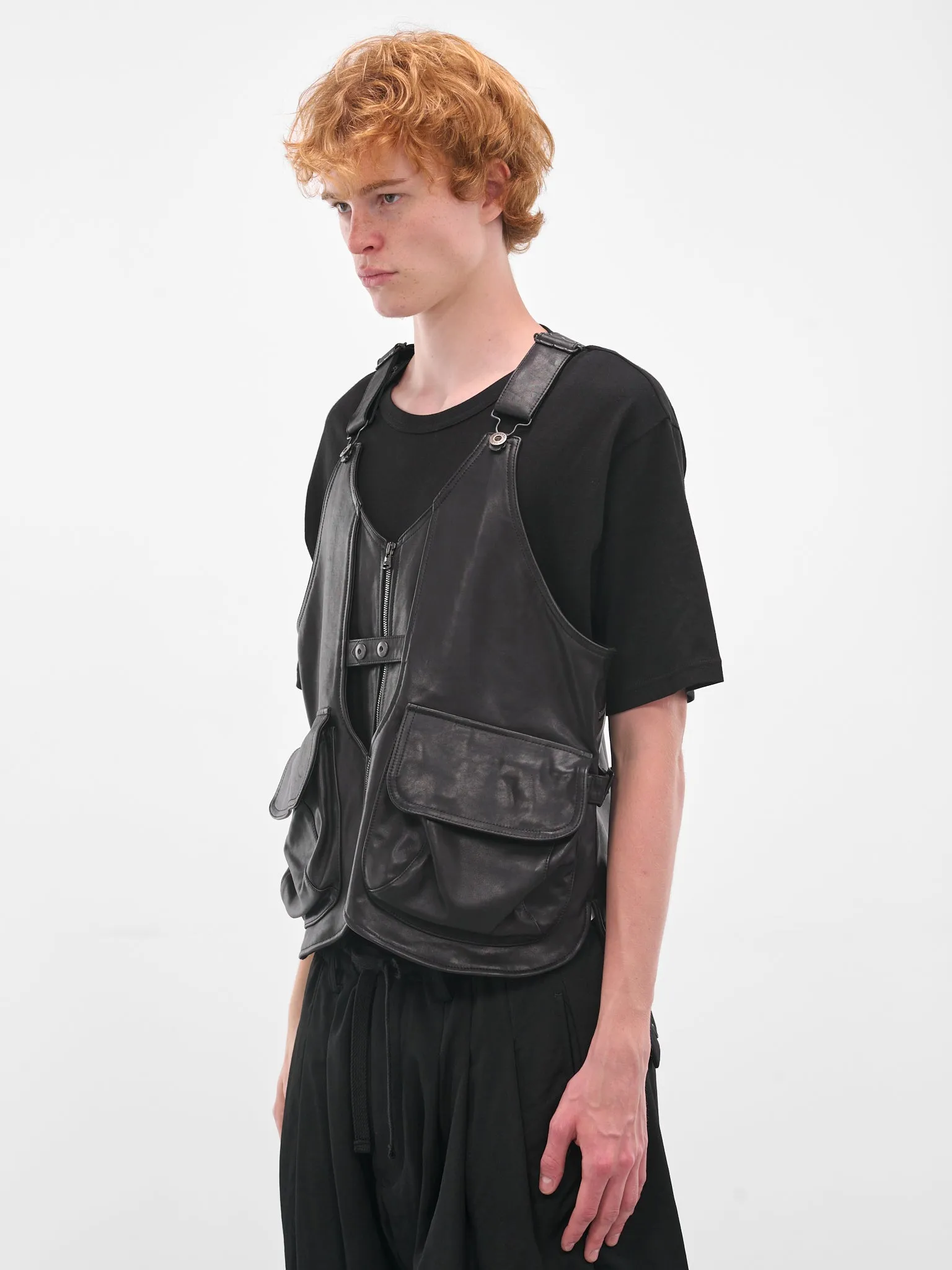Black Technical Layered Zip Vest (HL-V98-705-BLACK) sold by lorenzo product image thumbnail 2