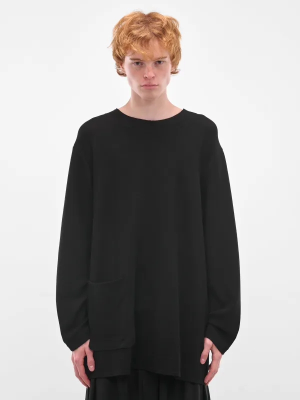 Black Pocket Long Sleeve Tee (HL-T13-075-BLACK) sold by lorenzo