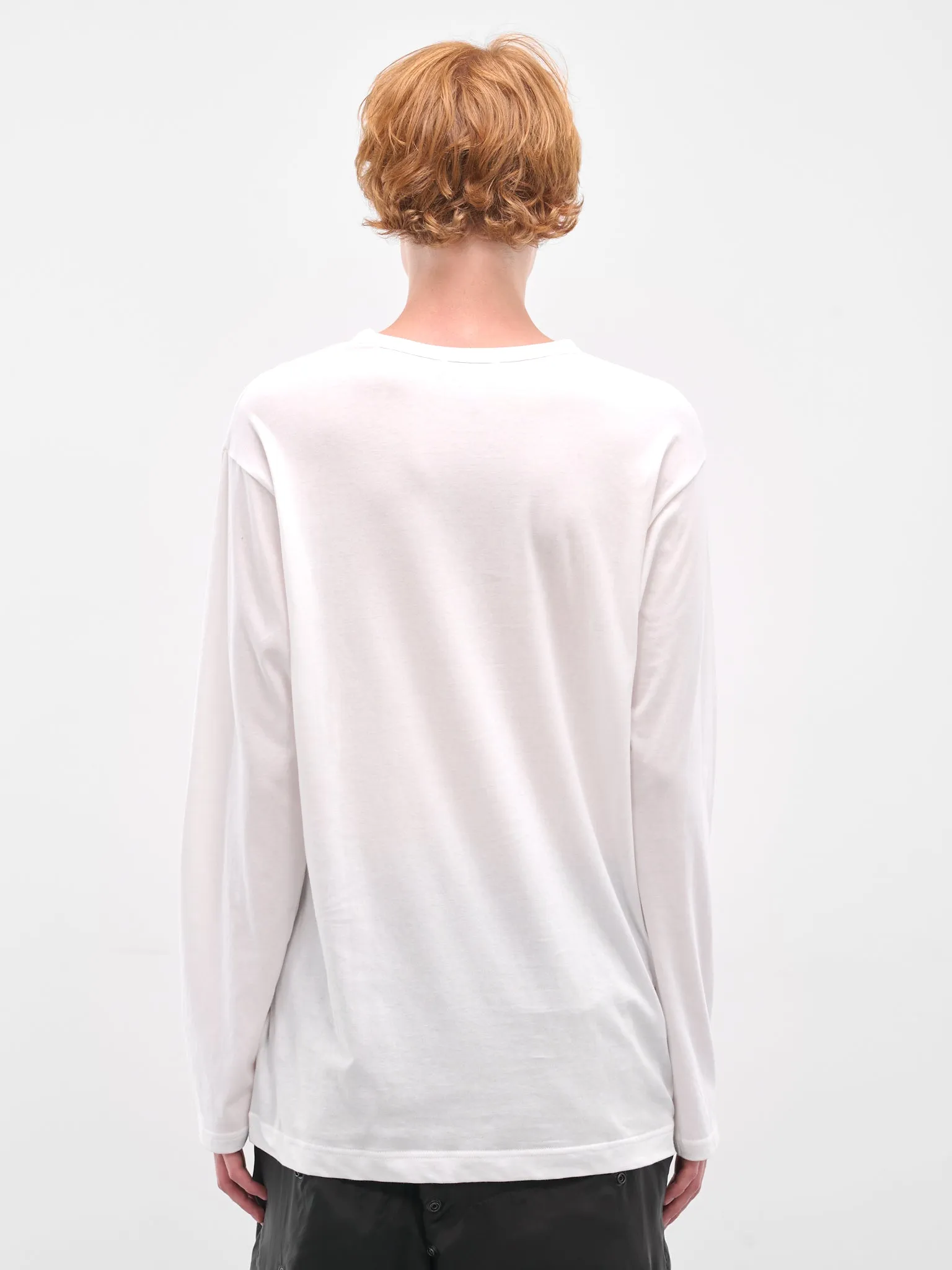 White Crewneck Long Sleeve Tee (HL-T03-070-OFF-WHITE) sold by lorenzo product image thumbnail 3