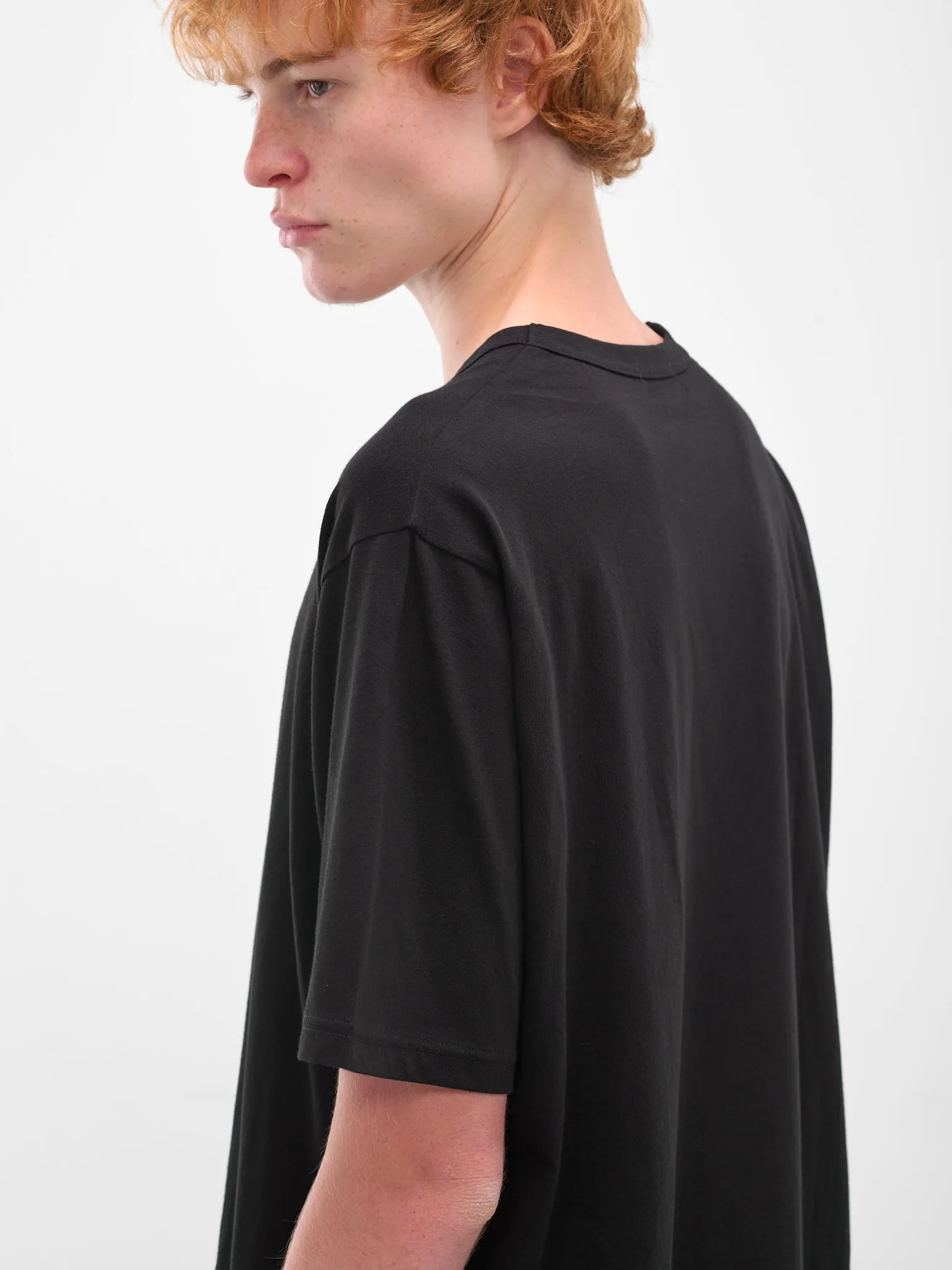 Black Crewneck Tee (HL-T02-070-BLACK) sold by lorenzo product image thumbnail 4