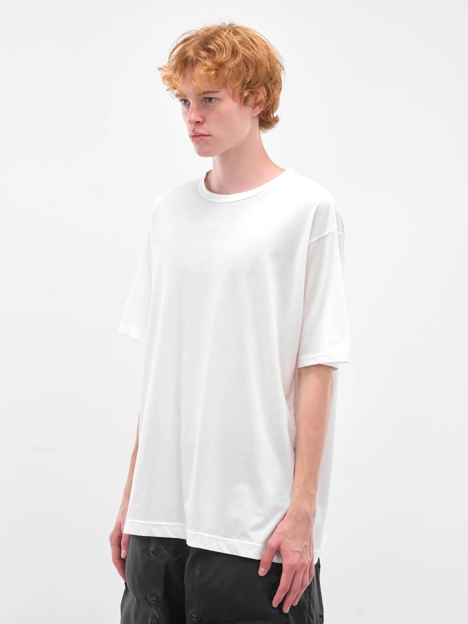 White Crewneck Tee (HL-T02-070-OFF-WHITE) sold by lorenzo product image thumbnail 2