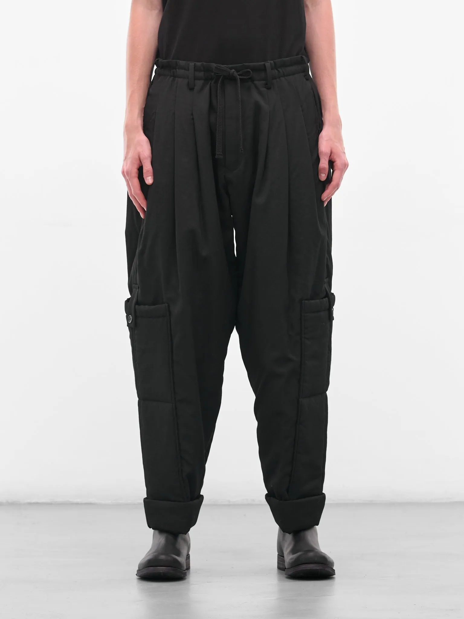 Black Relaxed Drawstring Trousers (HL-P35-835-BLACK) sold by lorenzo