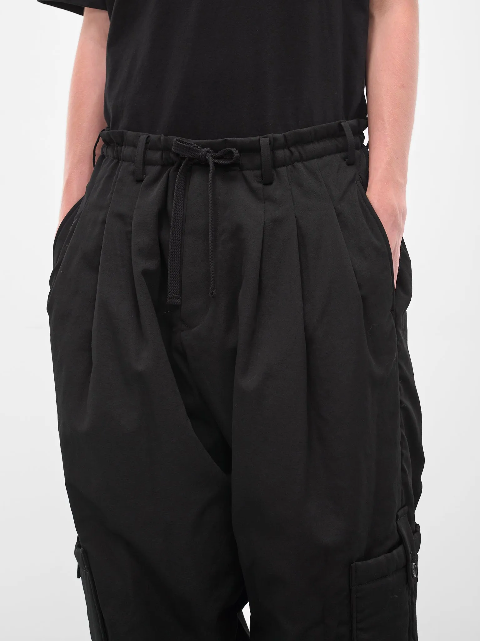 Black Relaxed Drawstring Trousers (HL-P35-835-BLACK) sold by lorenzo product image thumbnail 5