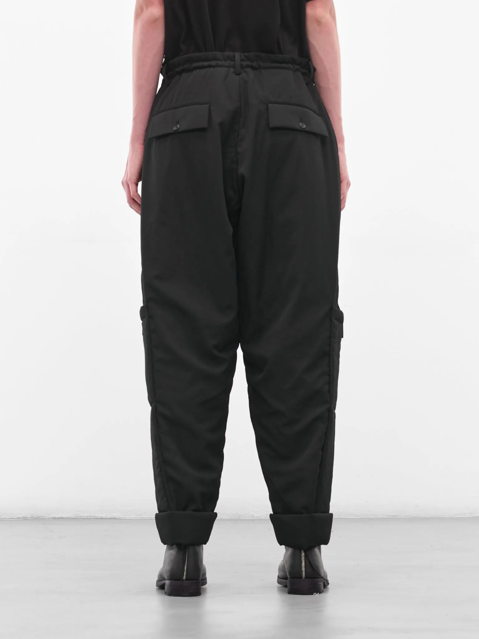 Black Relaxed Drawstring Trousers (HL-P35-835-BLACK) sold by lorenzo product image thumbnail 3