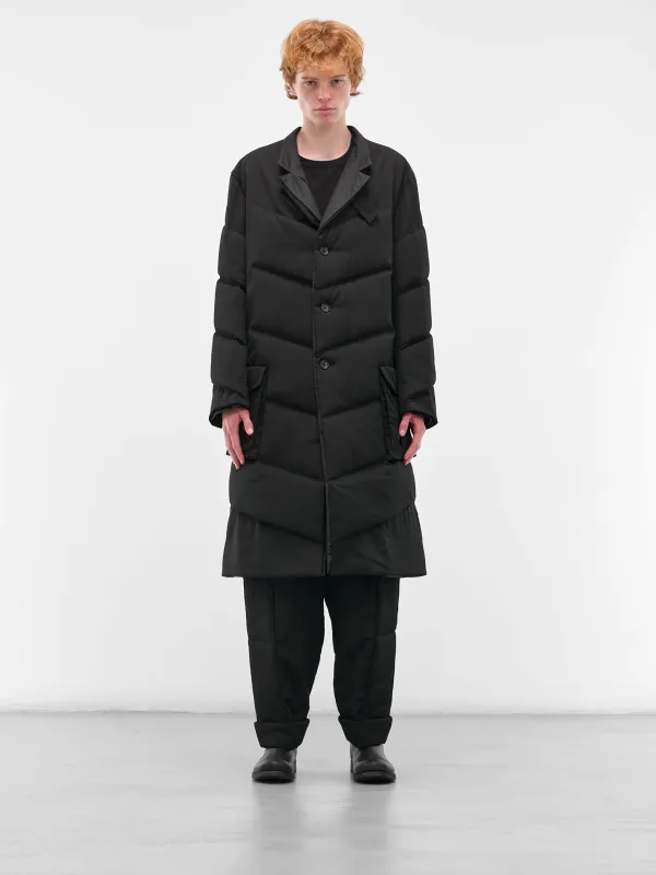 Black Diagonal Quilted Padded Coat (HL-J43-835-BLACK) sold by lorenzo